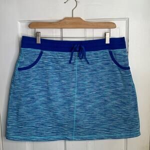 T By Talbots Skort Skirt Heather Blue Shorts Pockets Stretch W-567 Sz XL